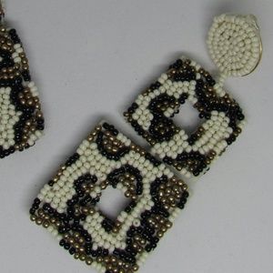 Multicolored Geometric Square Drop Earrings